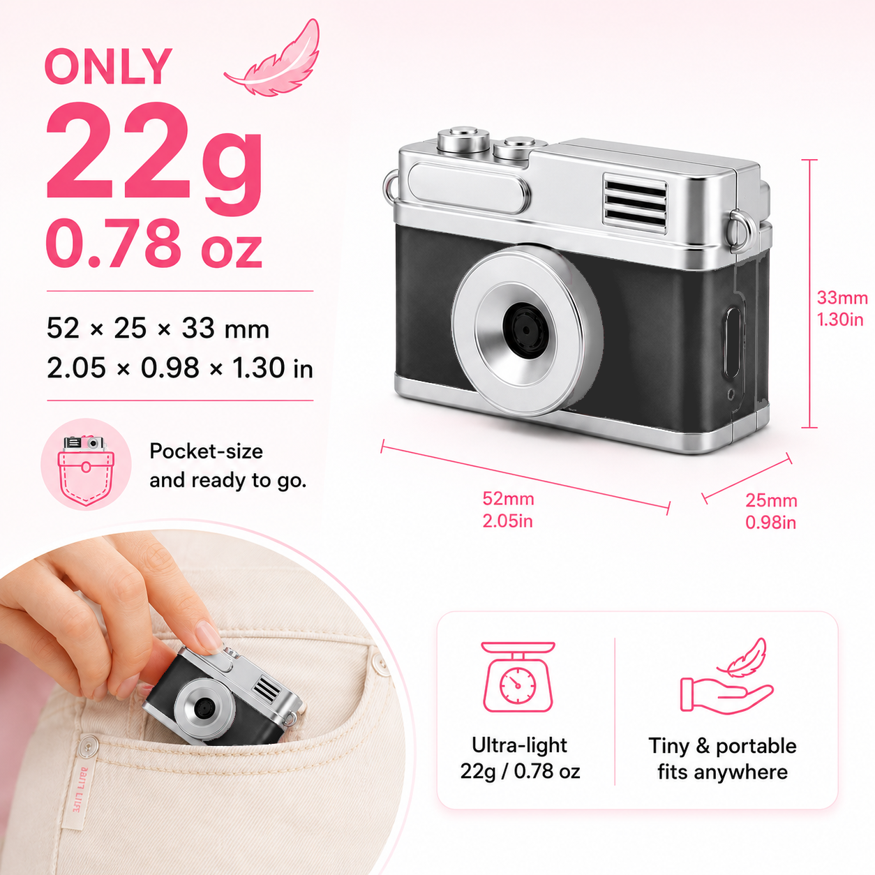 Mini Keychain Camera (Flip Screen)