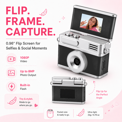 Mini Keychain Camera (Flip Screen)