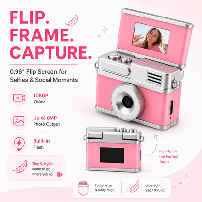 Mini Keychain Camera (Flip Screen)